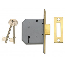 UNION J2177-PL-3.00 2177 3 Lever Mortice Deadlock Polished Brass 77.5mm 3in Box