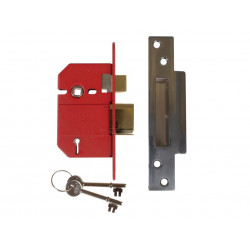 UNION J2200S-SC-2.5 StrongBOLT 2200S BS 5 Lever Mortice Sashlock Satin Chrome 68mm Box