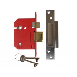 UNION J2200S-SC-3.0 StrongBOLT 2200S BS 5 Lever Mortice Sashlock Satin Chrome 81mm Box