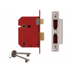 UNION J2201-PL-2.50 2201 5 Lever Mortice Sashlock Brass Finish 65mm 2.5in Box