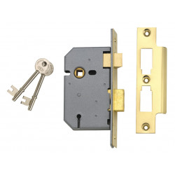 UNION J2277-PL-2.50 2277 3 Lever Mortice Sashlock Polished Brass 65mm 2.5in Box