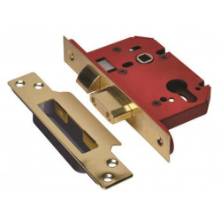 UNION JL22EUS-PB-2.5 StrongBOLT 22EU EUS-PB-2.5 Euro Sashlock Plated Brass 68mm 2.5in