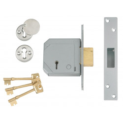 UNION V-3G114E-SC-80 3G114E 5 Lever Mortice Deadlock C-Series 80mm 3in Satin Chrome