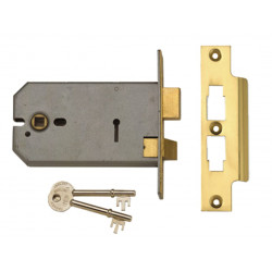 UNION Y2077-PL-6.00 2077-6 3 Lever Horizontal Mortice Lock Polished Brass 149mm