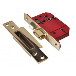 UNION Y2200S-PL-2.5 StrongBOLT 2200S BS 5 Lever Mortice Sashlock Satin Brass 68mm Visi