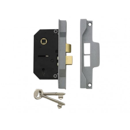 UNION Y2242-SE-2.50 2242 2 Lever Mortice Rebated Sashlock Silver Enamel 65.5mm 2.5in Visi