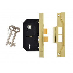 UNION Y2242-EB-2.50 2242 2 Lever Mortice Rebated Sashlock Electro Brass 65.5mm 2.5in Visi