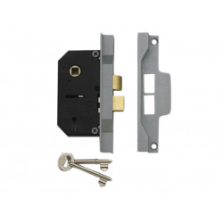 UNION Y2242-SE-3.00 2242 2 Lever Mortice Rebated Sashlock Silver Enamel 78.5mm 3in Visi
