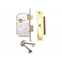 UNION Y2277-PL-2.50 2277 3 Lever Mortice Sashlock Polished Brass 65mm 2.5in Visi