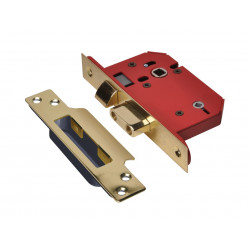 UNION Y22WCS-PB-3.0 StrongBOLT 22WCS Mortice Bathroom Lock Polished Brass 81mm 3in Visi