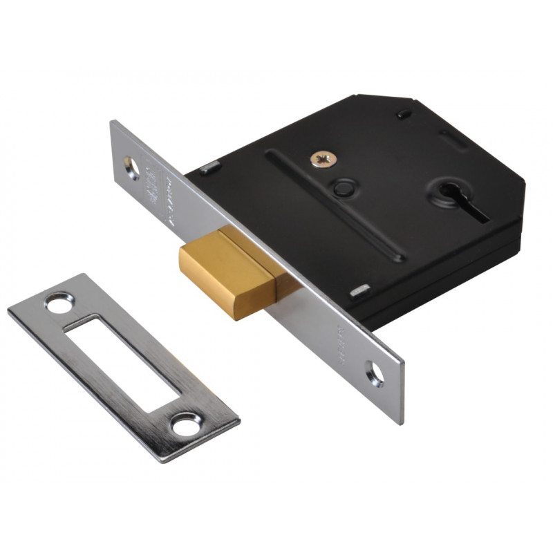 UNION Y-ES-DL-CH-2.5 ES-DL Essentials 3 Lever Mortice Deadlock Chrome 65mm 2.5in Visi UNION Y-ES-DL-CH-2.5 ES-DL Essentials 3 Lever Mortice Deadlock Chrome 65mm 2.5in Visi