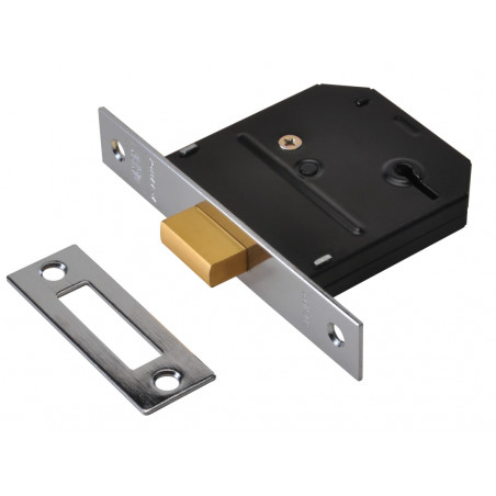 UNION Y-ES-DL-CH-2.5 ES-DL Essentials 3 Lever Mortice Deadlock Chrome 65mm 2.5in Visi