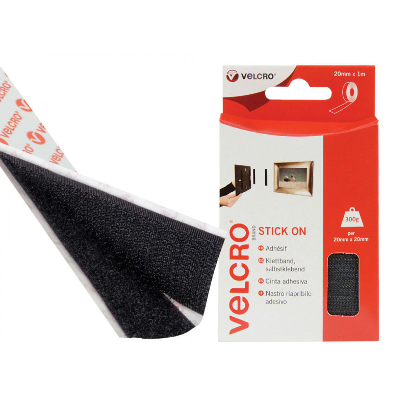 VELCRO® Brand 60211 VELCRO® Brand Stick On Tape 20mm x 1m Black VELCRO® Brand 60211 VELCRO® Brand Stick On Tape 20mm x 1m Black
