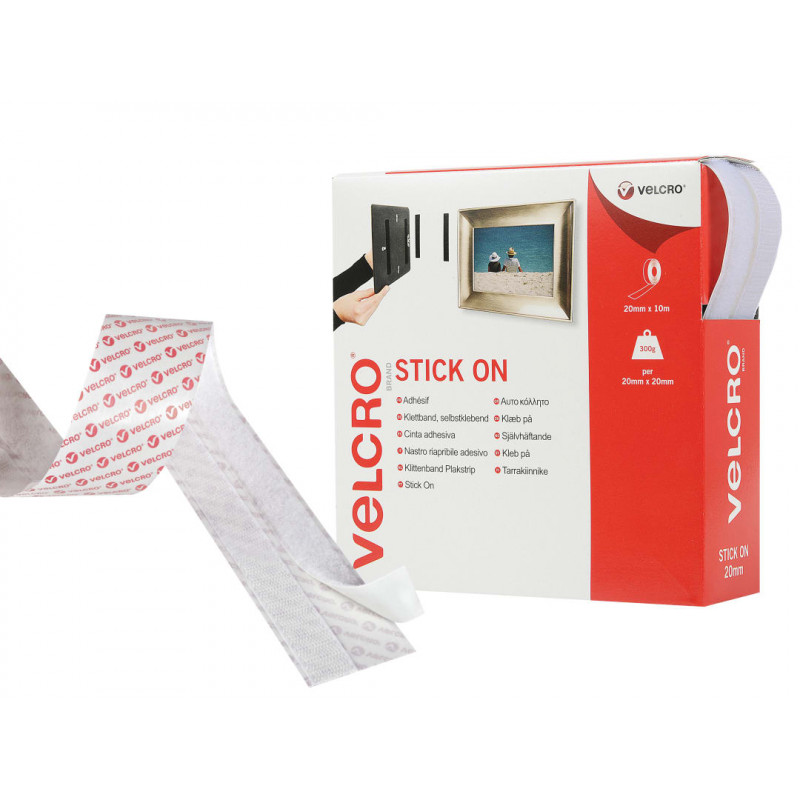 VELCRO® Brand 60219 VELCRO® Brand Stick On Tape 20mm x 10m White