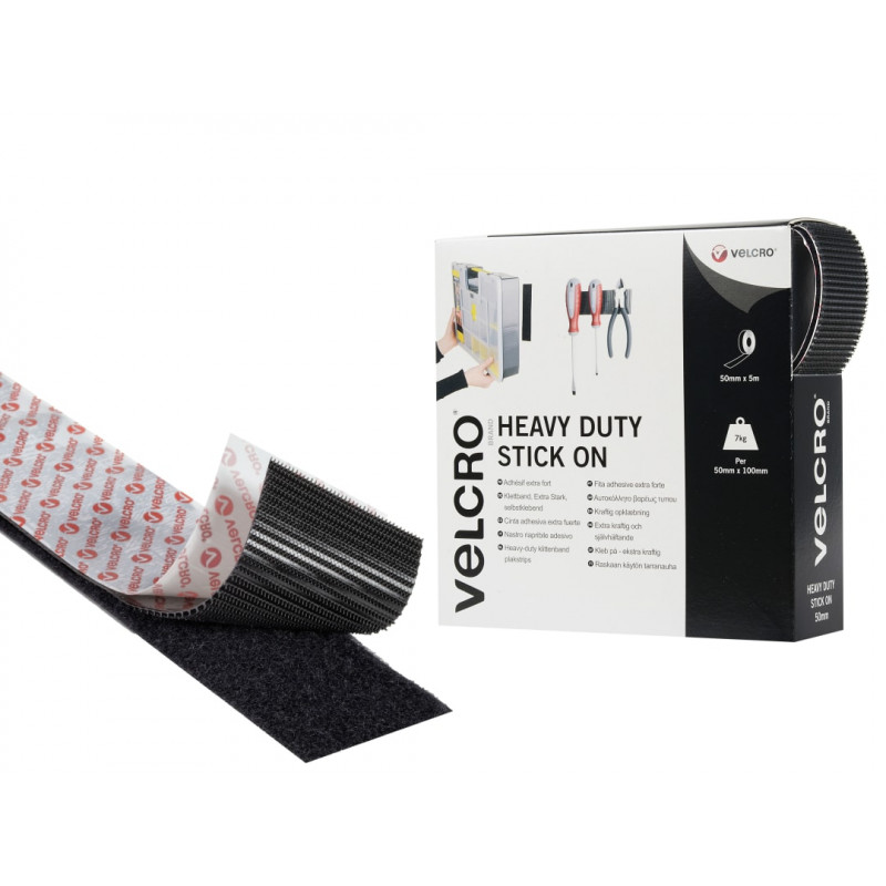 VELCRO® Brand 60243 VELCRO® Brand Heavy-Duty Stick On Tape 50mm x 5m Black VELCRO® Brand 60243 VELCRO® Brand Heavy-Duty Stick On Tape 50mm x 5m Black