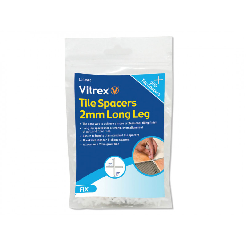 Vitrex LLS2500 Long Leg Spacer 2mm (Pack 500) Vitrex LLS2500 Long Leg Spacer 2mm (Pack 500)