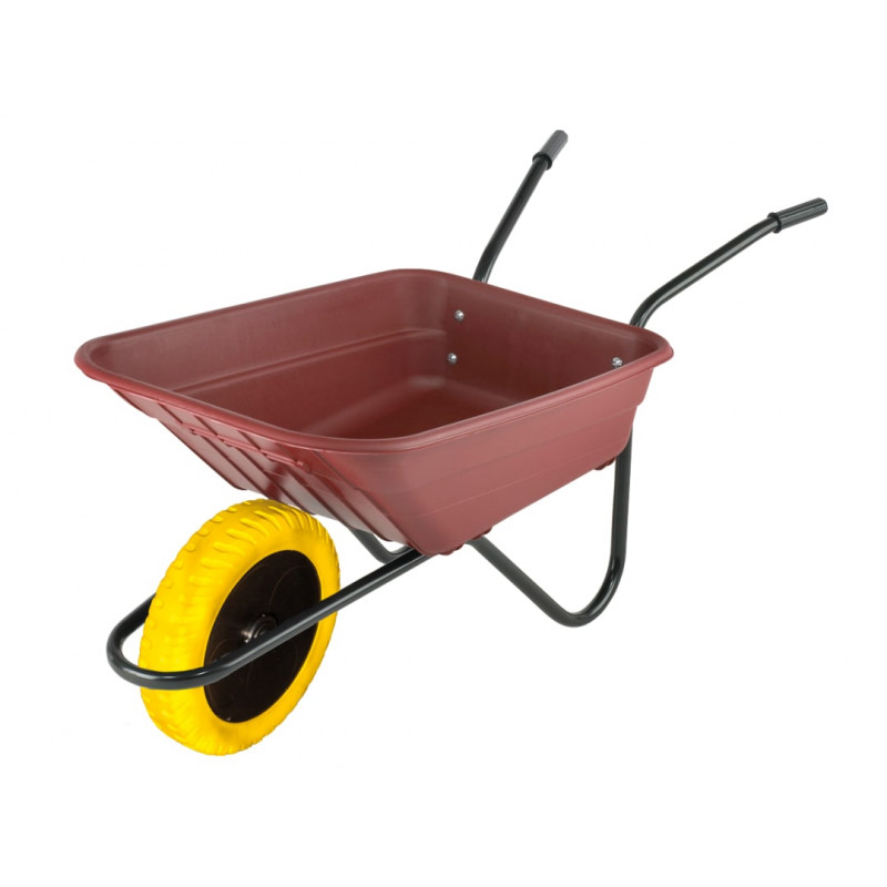 Walsall BSHBURPP Boxed 90L Burgundy Polypropylene Wheelbarrow - Puncture Proof