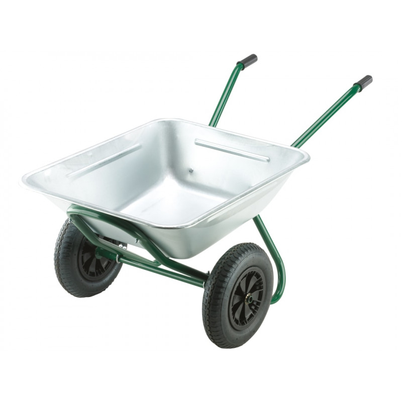 Walsall GAR/TWIN/GVP 175L Galvanised Garden Twin Wheelbarrow Walsall GAR/TWIN/GVP 175L Galvanised Garden Twin Wheelbarrow