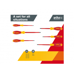 Wiha 00833 SoftFinish® electric SL/PH Screwdriver Set, 6 Piece