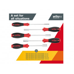 Wiha 01034 SoftFinish® Hex Nut Driver Set, 5 Piece