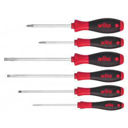 Wiha 07153 SoftFinish® SL/PZ Screwdriver Set, 6 Piece