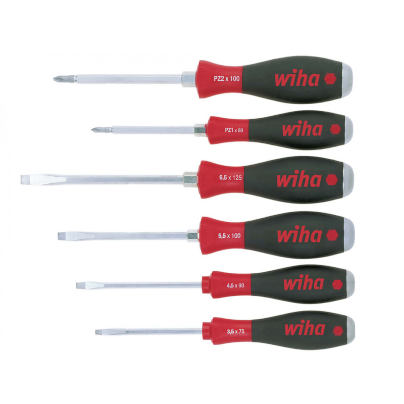 Wiha 21251 SoftFinish® SL/PZ Hex Blade Screwdriver Set, 6 Piece Wiha 21251 SoftFinish® SL/PZ Hex Blade Screwdriver Set, 6 Piece