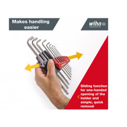 Wiha 07192 ProStar Hex Ball End L-key Set, 9 Piece
