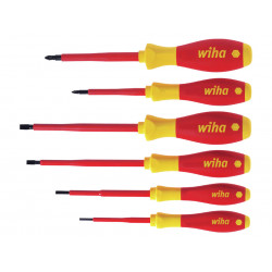 Wiha 25477 SoftFinish® electric SL/PZ Screwdriver Set, 6 Piece