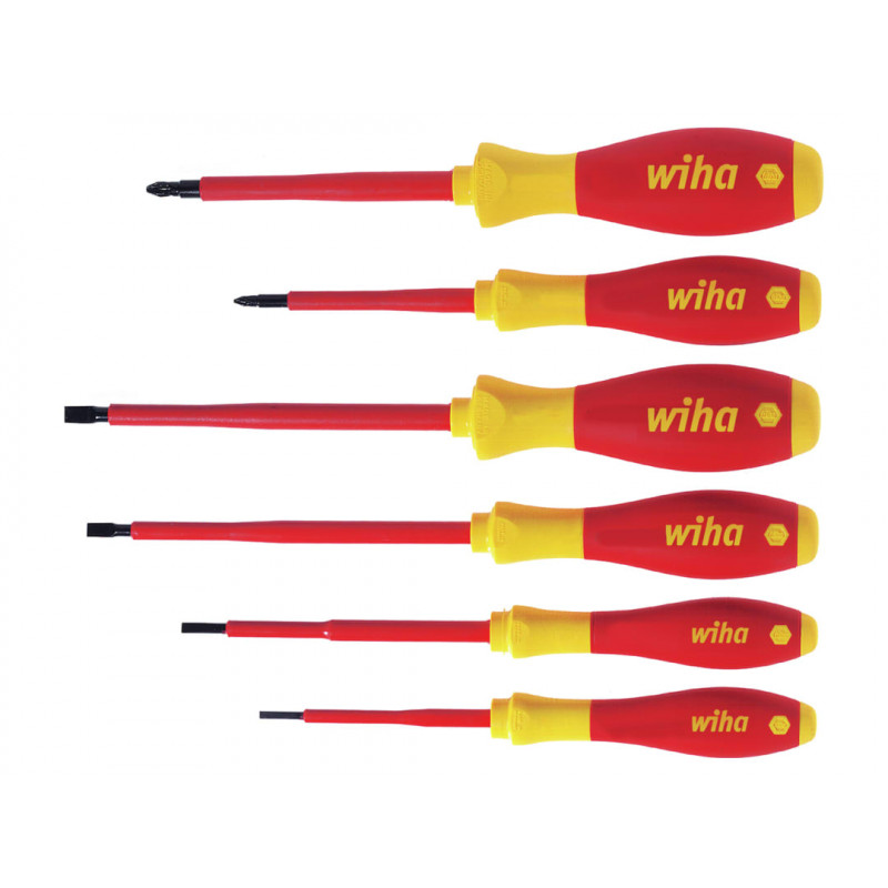 Wiha 25477 SoftFinish® electric SL/PZ Screwdriver Set, 6 Piece Wiha 25477 SoftFinish® electric SL/PZ Screwdriver Set, 6 Piece