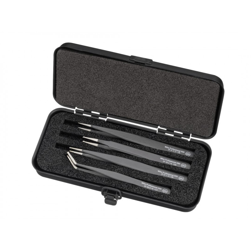 Wiha 32349 Professional ESD SMD Tweezer Set, 4 Piece Wiha 32349 Professional ESD SMD Tweezer Set, 4 Piece