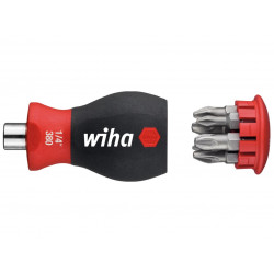 Wiha 33741 Magnetic SoftFinish® Stubby Screwdriver with Bit Magazine (PH, PZ)