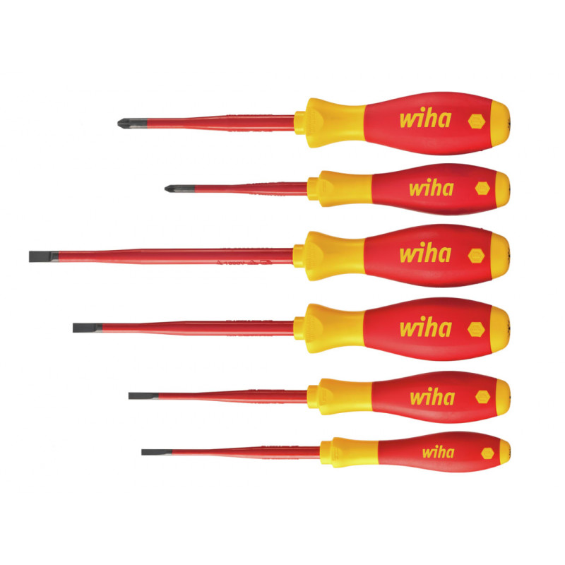Wiha 36455 SoftFinish® electric slimFix SL/PZ Screwdriver Set, 6 Piece Wiha 36455 SoftFinish® electric slimFix SL/PZ Screwdriver Set, 6 Piece