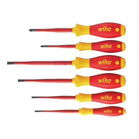Wiha 36455 SoftFinish® electric slimFix SL/PZ Screwdriver Set, 6 Piece