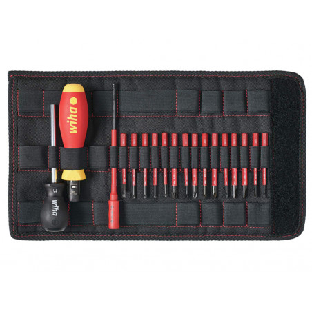 Wiha 36791 TorqueVario®-S electric Screwdriver Set, 19 Piece