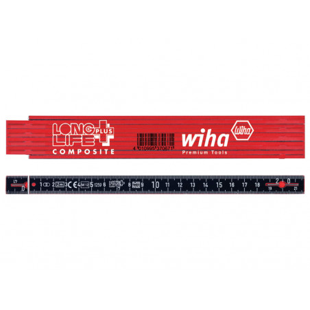 Wiha 37067 LongLife Plus Composite Folding Ruler 2m