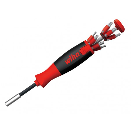 Wiha 38606 LiftUp 25 Magnetic Screwdriver with Bit Magazine (SL, PH, PZ, TX, Hex)