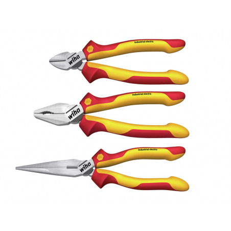 Wiha 38637 Industrial electric Pliers Set, 3 Piece