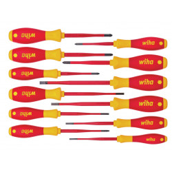 Wiha 41003 SoftFinish® electric slimFix Screwdriver Set, 12 Piece