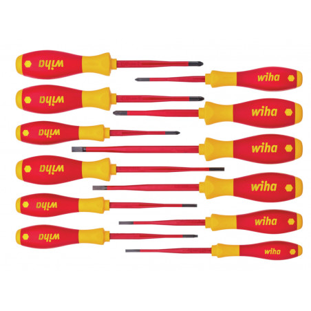 Wiha 41003 SoftFinish® electric slimFix Screwdriver Set, 12 Piece