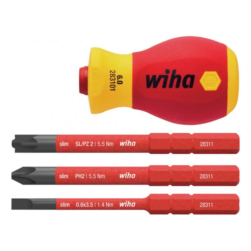 Wiha 41230 SoftFinish® electric slimVario Stubby Screwdriver Set, 4 Piece Wiha 41230 SoftFinish® electric slimVario Stubby Screwdriver Set, 4 Piece