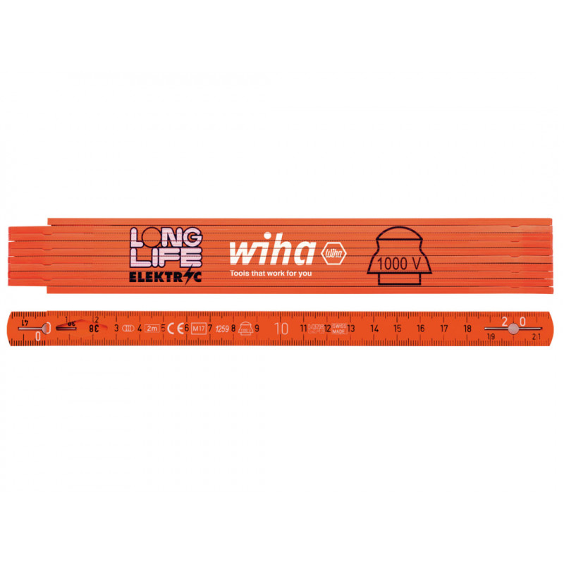 Wiha 42068 Longlife® Electrician's Folding Ruler 2m Wiha 42068 Longlife® Electrician's Folding Ruler 2m