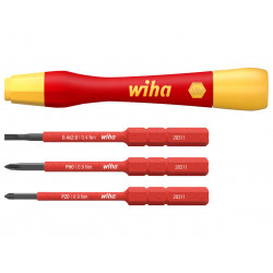 Wiha 43167 PicoFinish® slimVario® electric Fine Screwdriver Set, 4 Piece