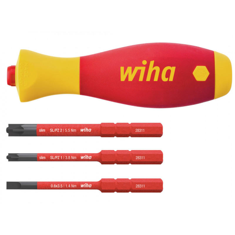 Wiha 43449 SoftFinish® electric slimVario Screwdriver Set, 4 Piece Wiha 43449 SoftFinish® electric slimVario Screwdriver Set, 4 Piece