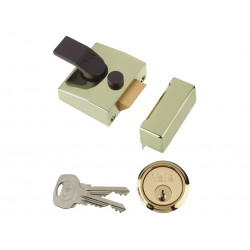 Yale Locks 630085001542 85 Deadlocking Nightlatch 40mm Backset Brasslux Finish Box