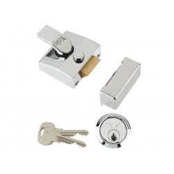 Yale Locks 630085001162 85 Deadlocking Nightlatch 40mm Backset Chrome Finish Box
