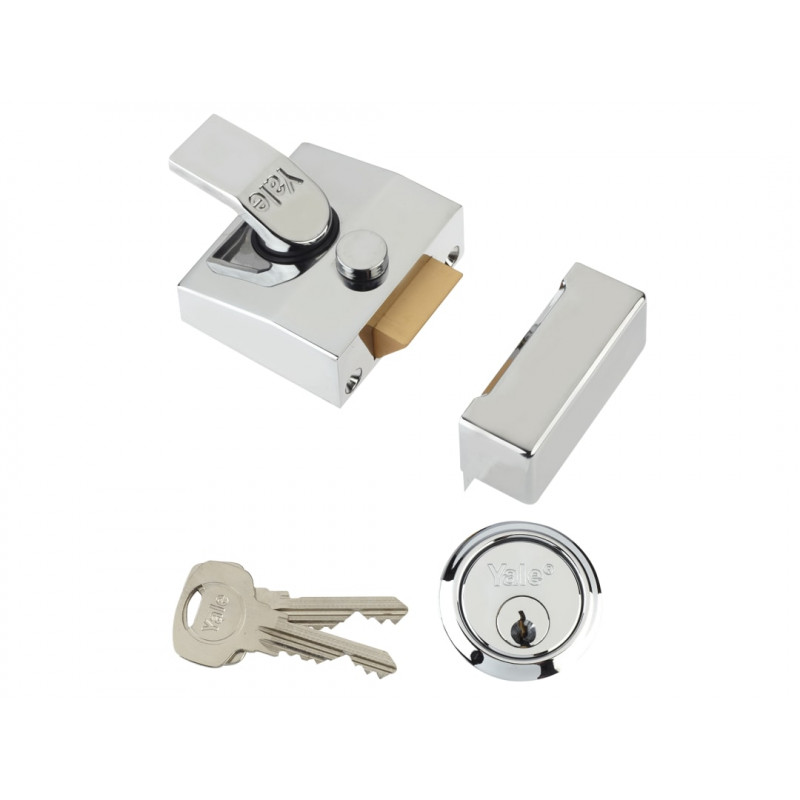 Yale Locks 630085001162 85 Deadlocking Nightlatch 40mm Backset Chrome Finish Box Yale Locks 630085001162 85 Deadlocking Nightlatch 40mm Backset Chrome Finish Box