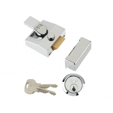 Yale Locks 630085001162 85 Deadlocking Nightlatch 40mm Backset Chrome Finish Box