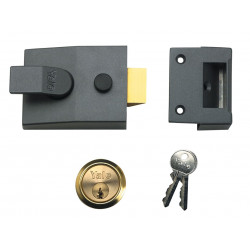 Yale Locks 630089001709 89 Deadlock Nightlatch 60mm Backset DMG Finish Satin Chrome Cylinder Box
