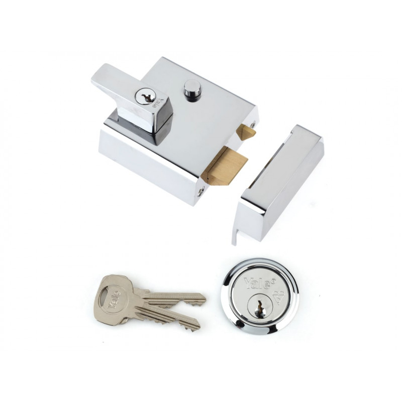 Yale Locks 630001215162 P1 Double Security Nightlatch 60mm Backset Chrome Finish Visi Yale Locks 630001215162 P1 Double Security Nightlatch 60mm Backset Chrome Finish Visi