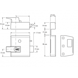 Yale Locks 630001205402 P1 Double Security Nightlatch 60mm Backset DMG Dark Grey Finish Visi
